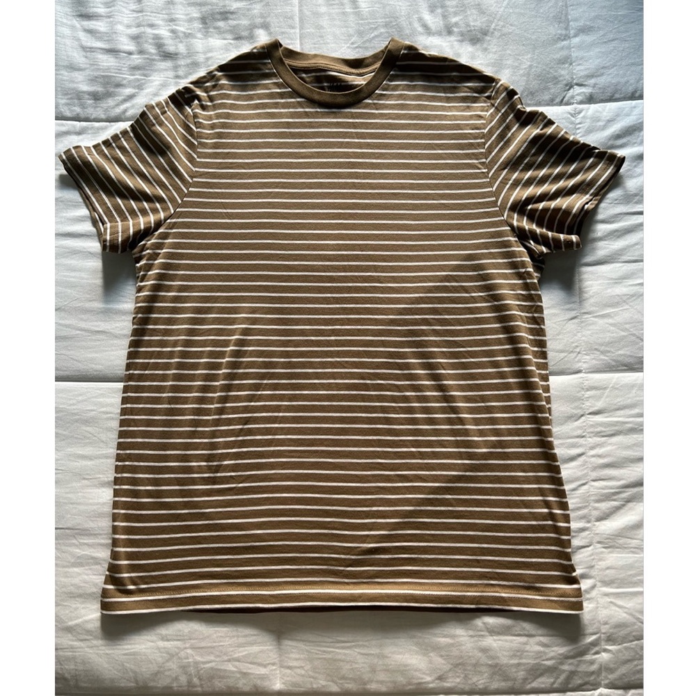 Brown Striped Shirt Sleeve Shirt